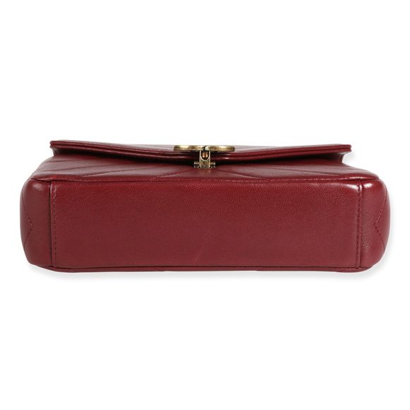 Chanel Burgundy Chevron Lambskin Coco Envelope Mini Flap Bag - Picture 4 of 8